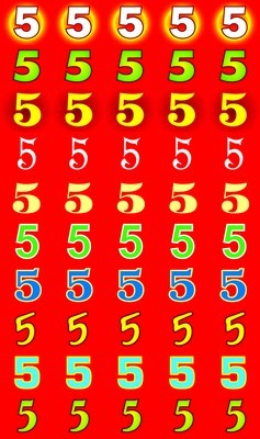 Наклейки НМ-008109 Пятерки на красном фоне поощрительные