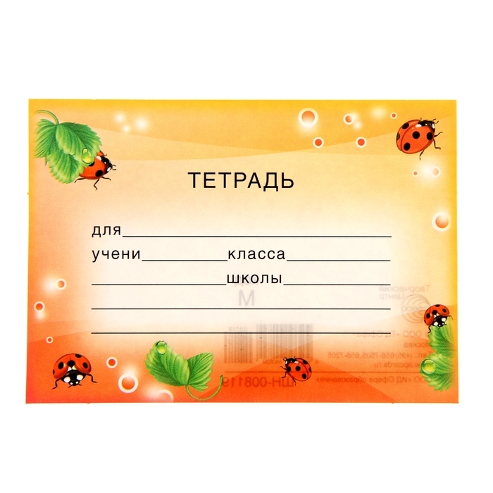 Наклейки на тетрадь Божьи коровки