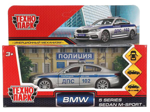 Машина BMW 5-ER Sedan M-SPORT Полиция 12 см, двери, багажник, металл