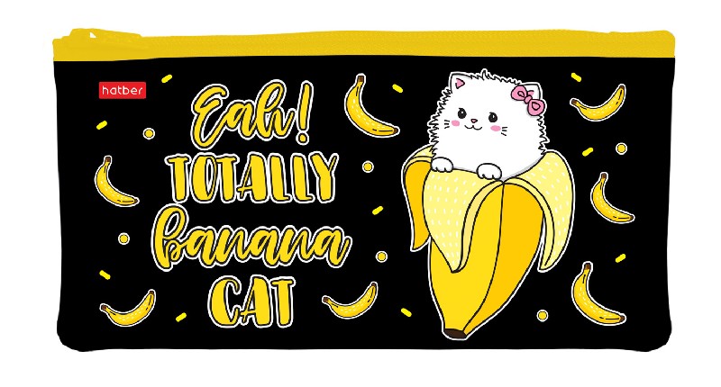 Пенал-косметичка Hatber Banana-cat плоский
