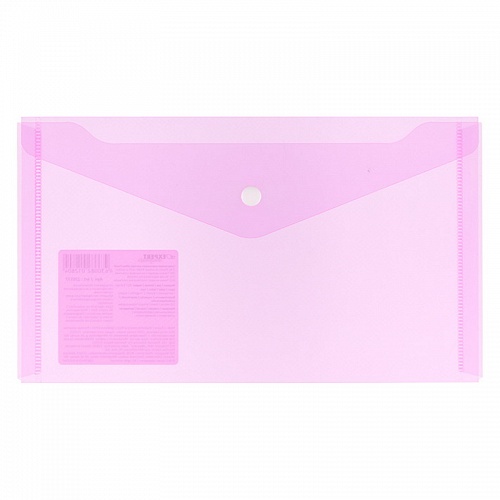 Папка-конверт А6 евро однотон фиолетовая прозр 180мк