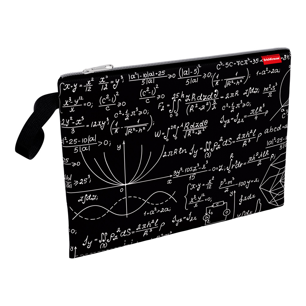 Папка на молнии А4 ткань EK Algebra, с ручкой-петлей