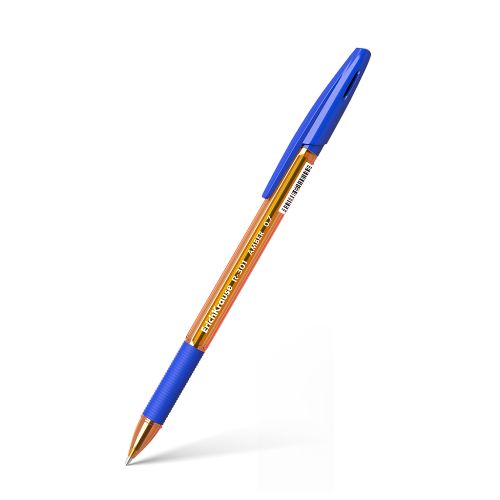 Ручка шариковая синяя EK R-301 Amber Stick&Grip 0.7 прозрач. оранж корп