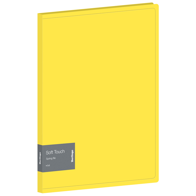 Папка-скоросшиватель Berlingo 17мм Soft Touch 700мк желтая внутр.карман