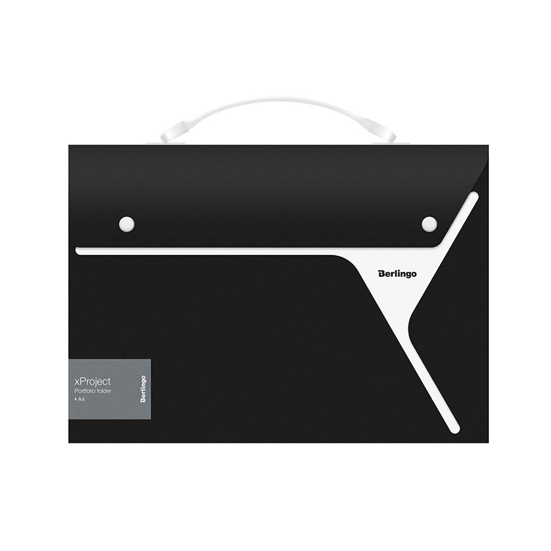 Портфель с ручкой 13отд Berlingo xProject черная/белая 700мк