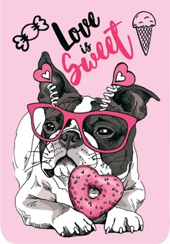 Закладка-магнит Love is Sweet пес в очках