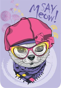 Закладка-магнит SAY Meow! кот в шапке