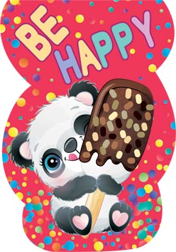 Закладка-магнит Be happy панда с мороженым