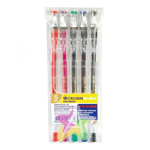Ручки гелевые 5цв классич Hi-Jell Color