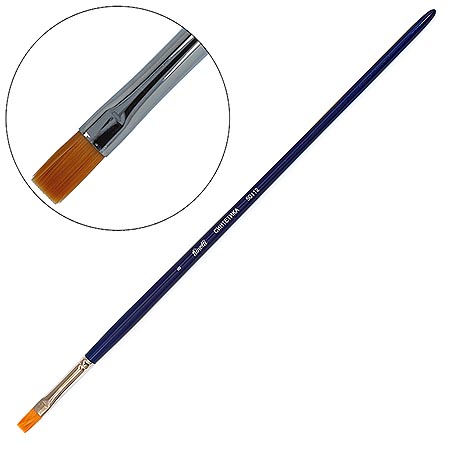 Кисть синтетика № 2 плоская длинная ручка