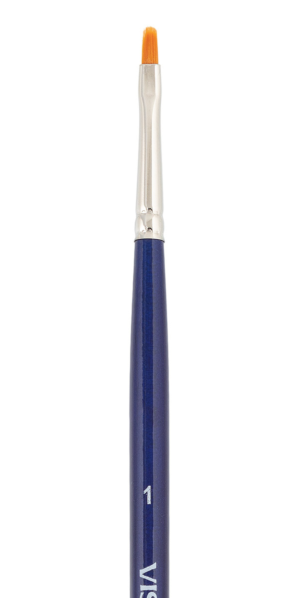 Кисть синтетика № 1 овальная длинная ручка