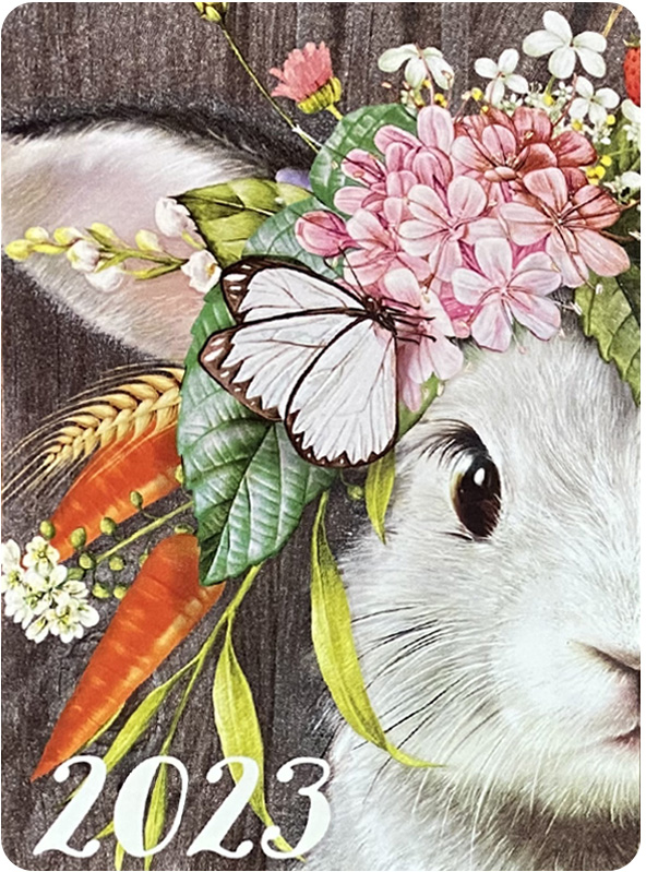 Календарь карманный 2023 9356К Кролик в цветах