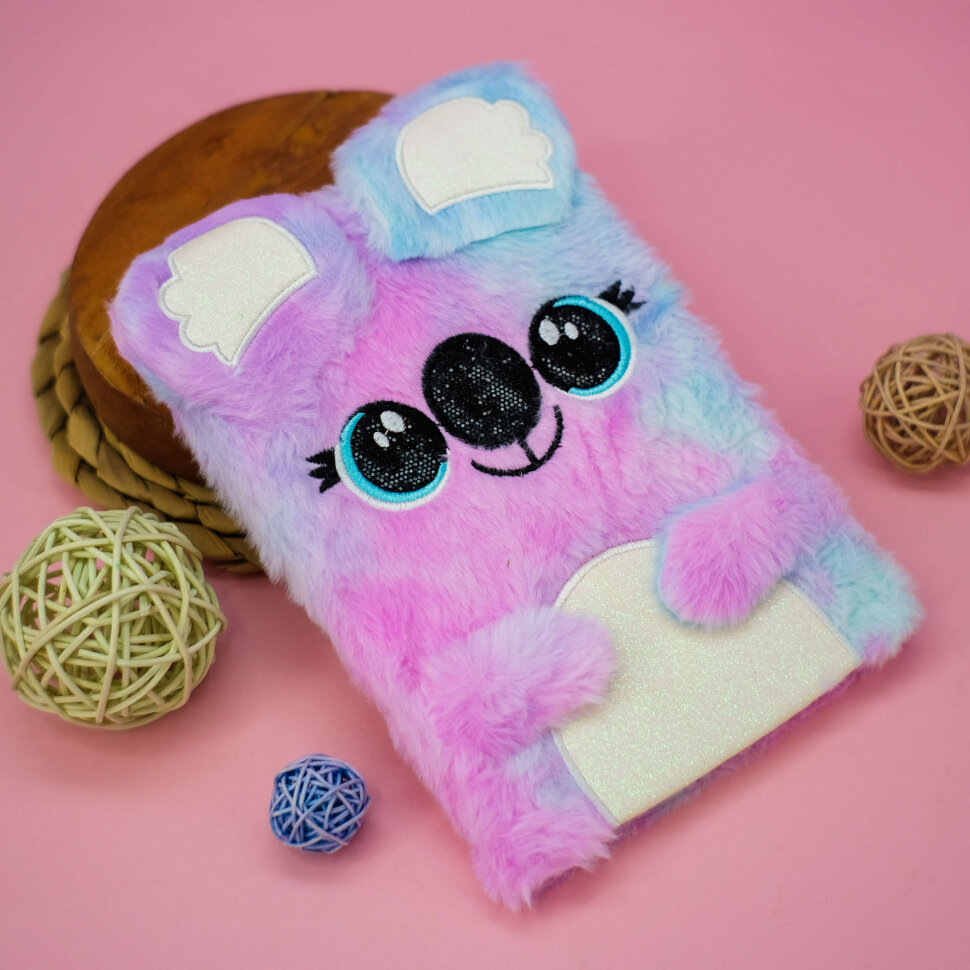 Зап. книжка детская А5 Алеф Happy koala pink-blue (мех)