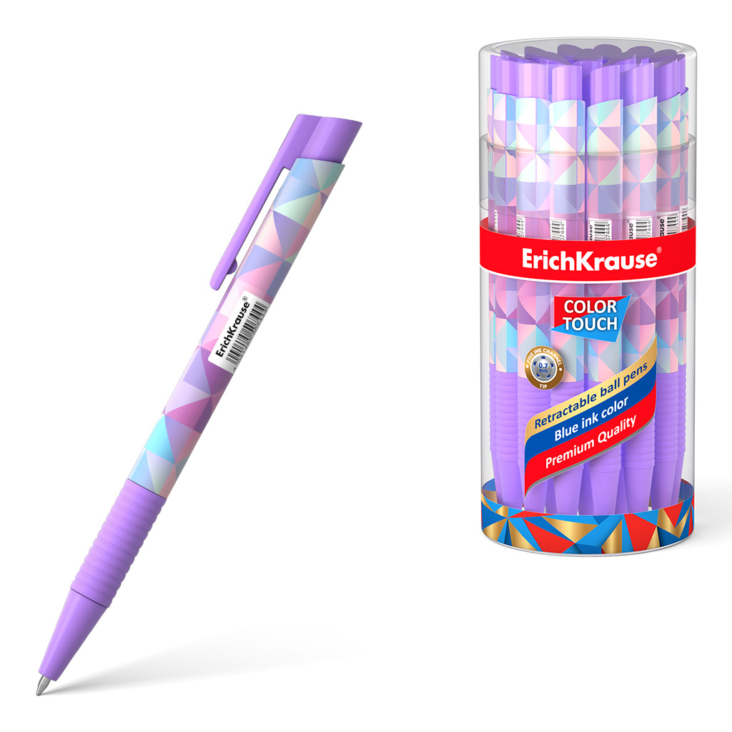 Ручка шариковая синяя EK ColorTouch Magic Rhombs автомат 0,7мм