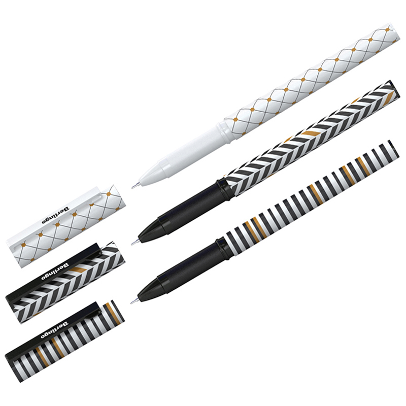 Ручка шариковая синяя Berlingo 0,7мм грип принт