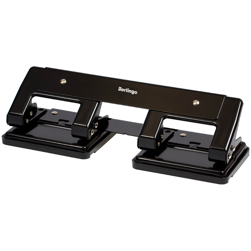 Дырокол 20л с линейкой черный