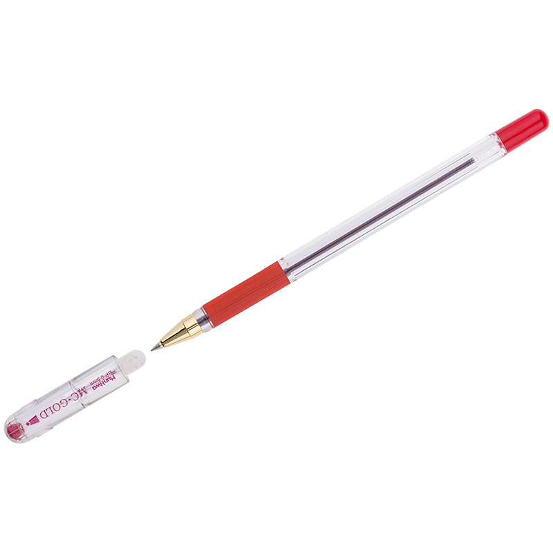 Ручка шариковая красная MC/GOLD 0,5мм резин. держат. 300