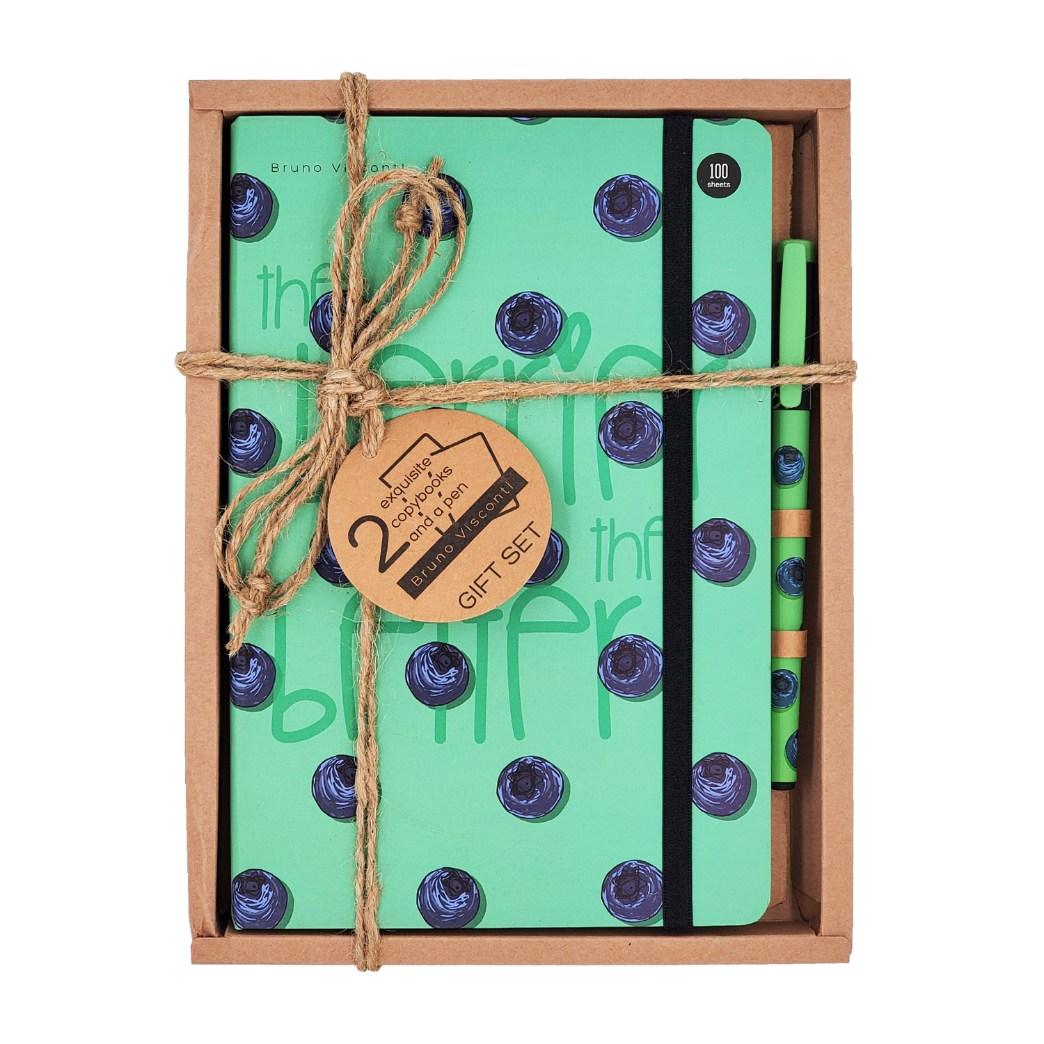 Набор подар BV Megapolis Journal. Ягоды. Графика. Черника (записная книжка А5 и ручка)