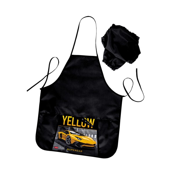 Фартук для труда Hatber YELLOWsupercar, с карманом