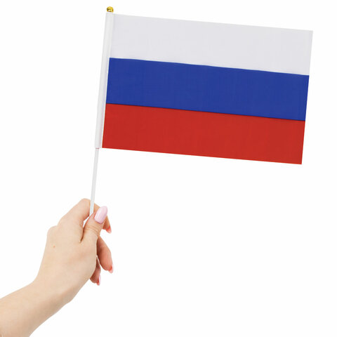Праз Флаг РФ 20*30 без герба с флагштоком