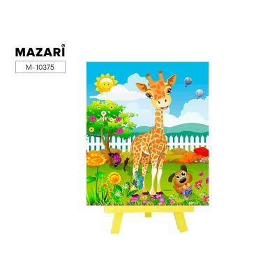 Творч Алмазная мозаика 21*25 с мольбертом Жираф в саду