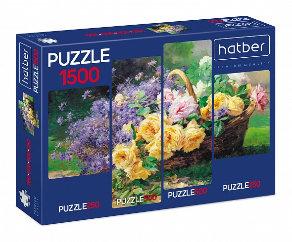 Пазл 4 в 1 250+500+500+250 Корзина цветов