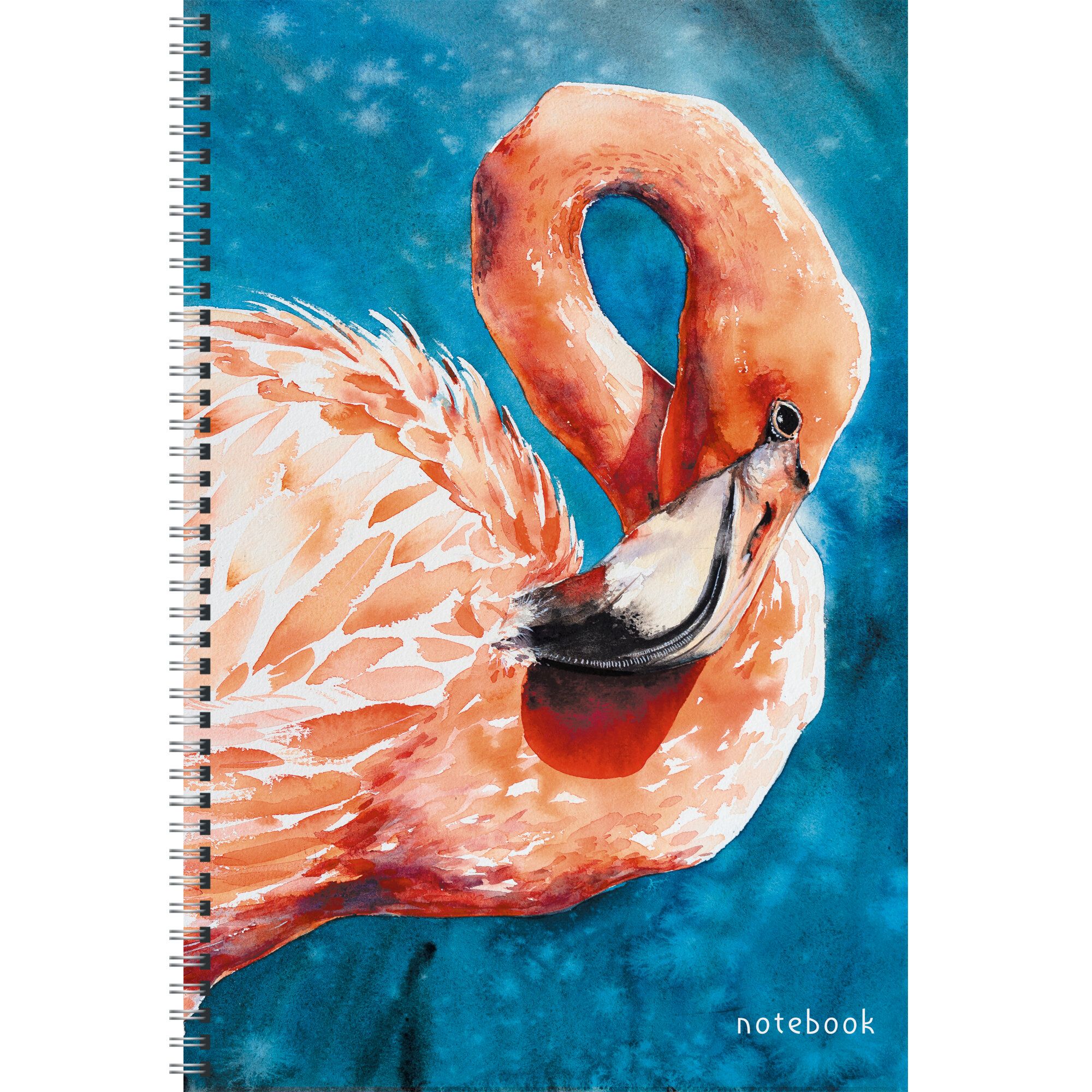 Тетрадь А4 96л кл спир Pink flamingo