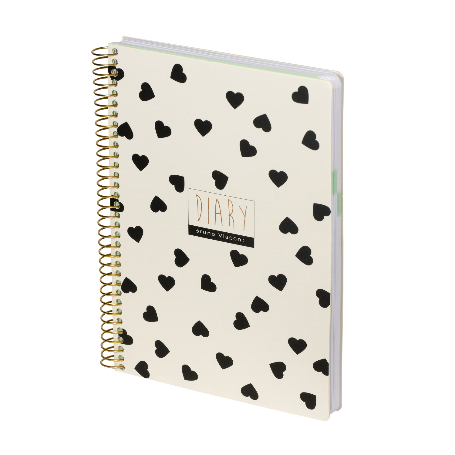 Ежедневник А5 спир BV Black&White. Сердечки