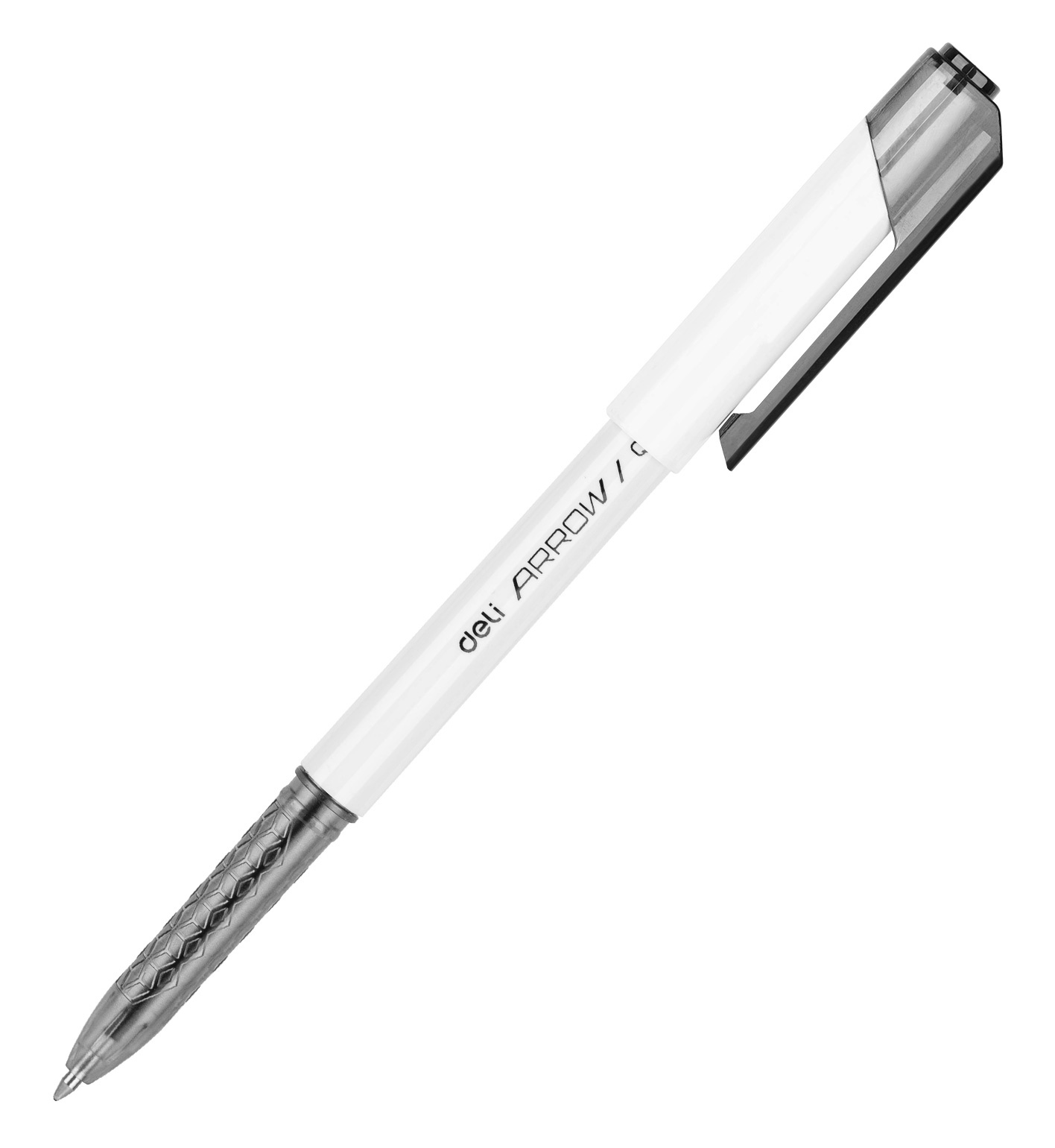 Ручка шариковая черная Deli 0,7мм авт белый/черный