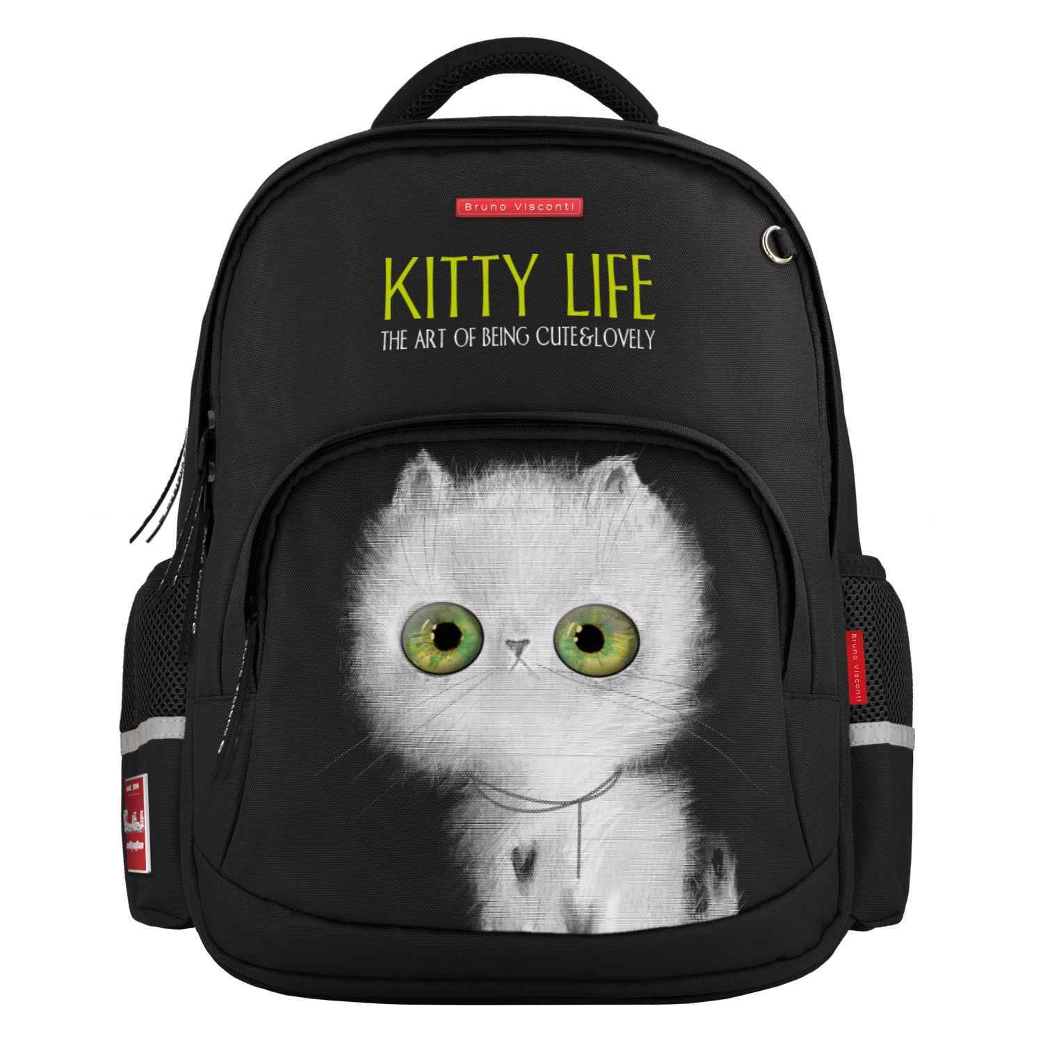 Рюкзак эргономич. BV Kitty Life черный, белый котенок
