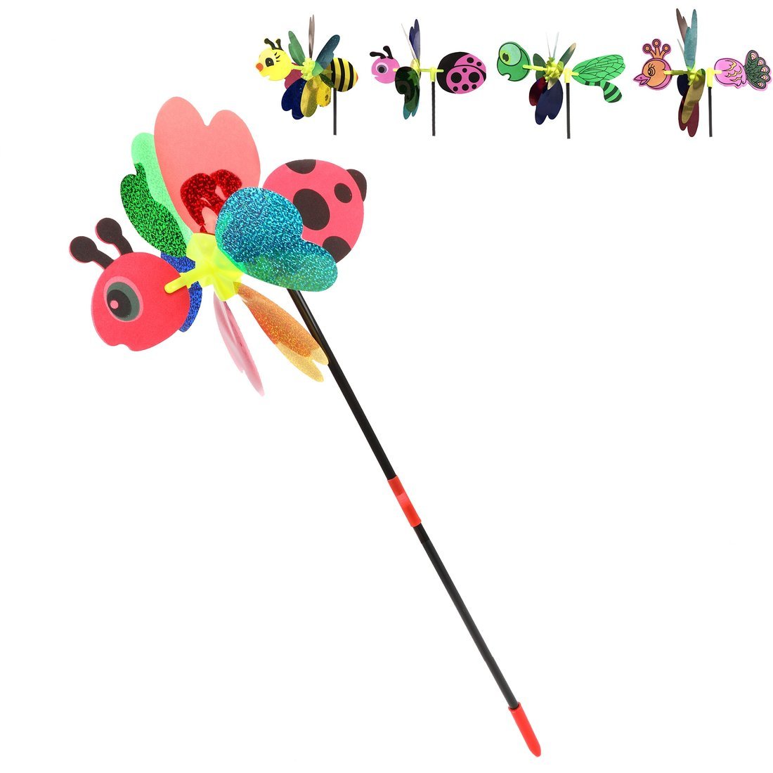 Вертушка на цветочке 38см, голограмма, ассорти