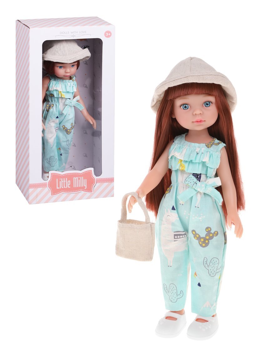 Кукла Милашка в комбинезоне 33см + сумочка