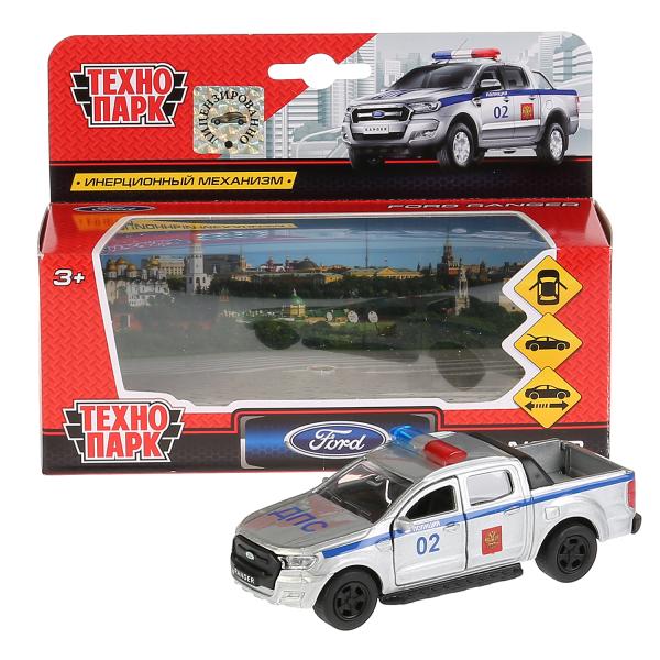 Машина Ford ranger Пикап Полиция 12см, металл, открыв. двери, инерц.
