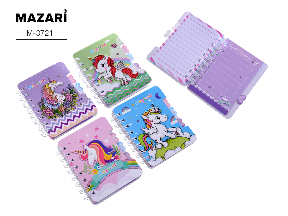 Зап. книжка А6 60л спир Mazari Unicorn Единороги + ручка