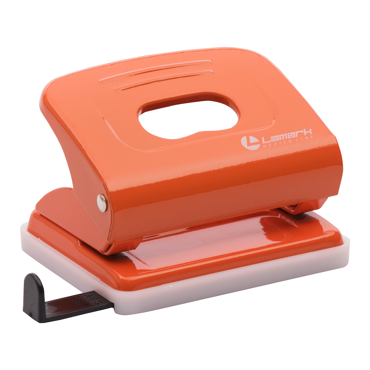 Дырокол 20л Lamark Mettallic с линейкой оранжевый
