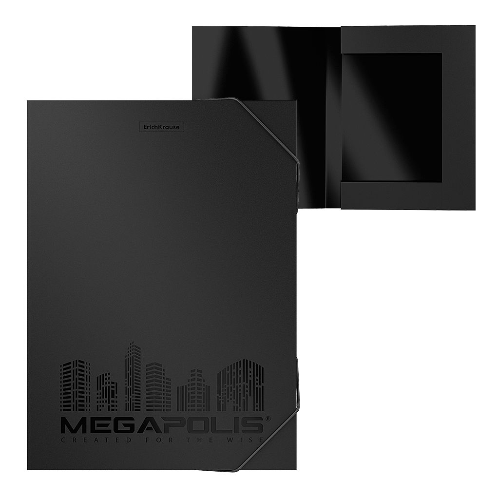 Папка на резинках А4 EK MEGAPOLIS черная
