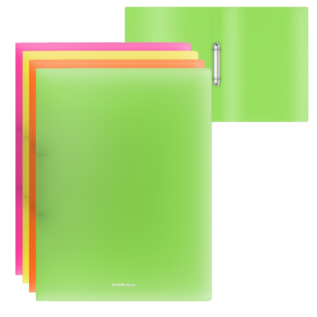 Папка с 2 кольцами 24мм EK Glance Neon ассорти