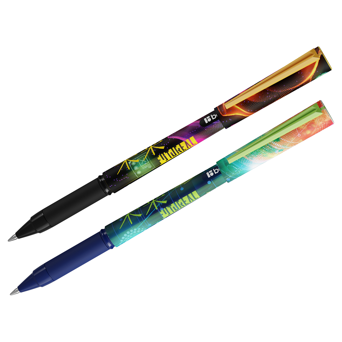 Ручка шариковая синяя Berlingo 0,7мм грип принт soft touch