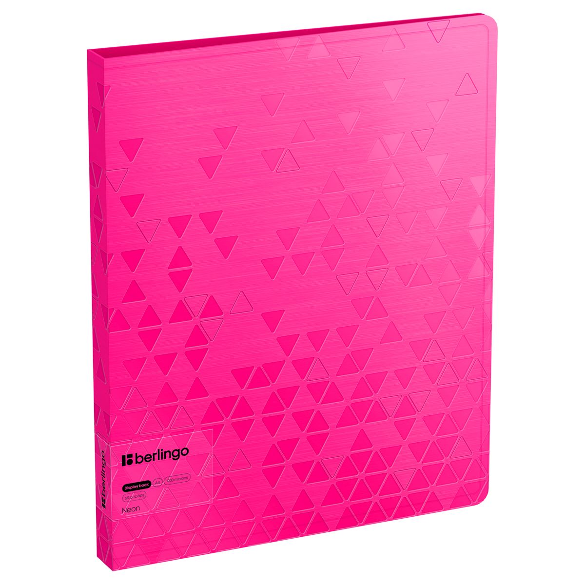 Папка-файл А4 60л Berlingo Neon 24мм 1000мк розовая рельефные треугольники