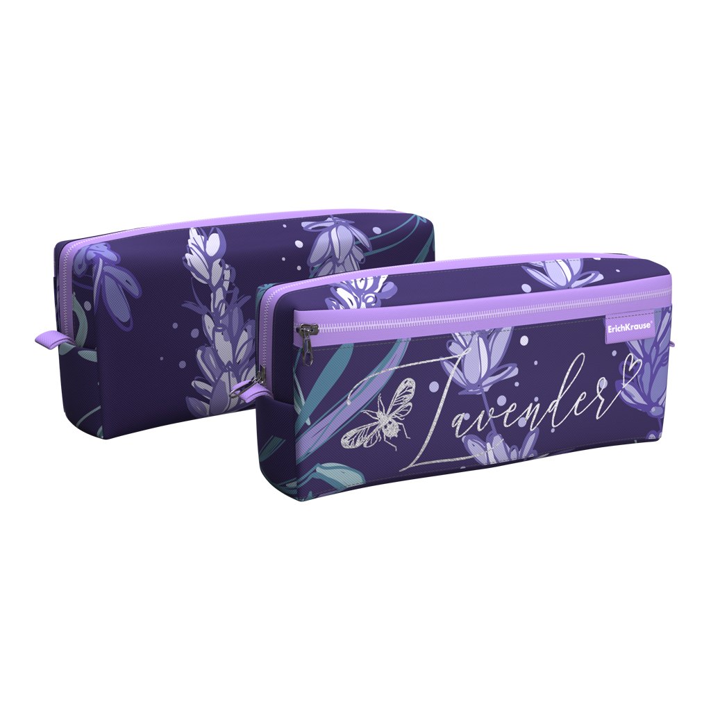 Пенал-косметичка EK Lavender + боковой карман на молнии