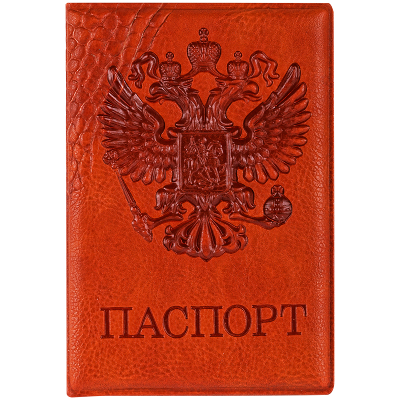 Обложка для паспорта кож/зам OS Герб коричневый