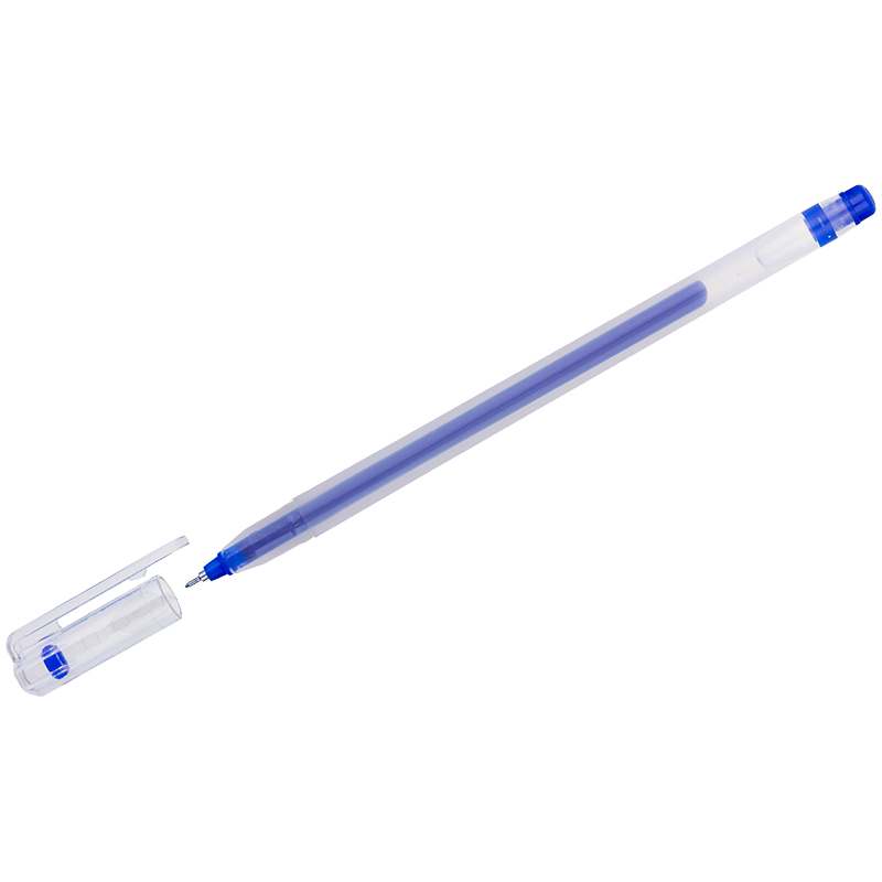 Ручка гелевая синяя Crown Multi Jell 0,4мм игла, однораз