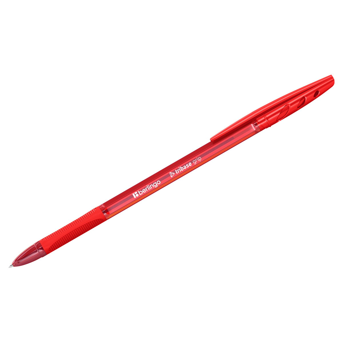 Ручка шариковая красная Berlingo 1мм грип