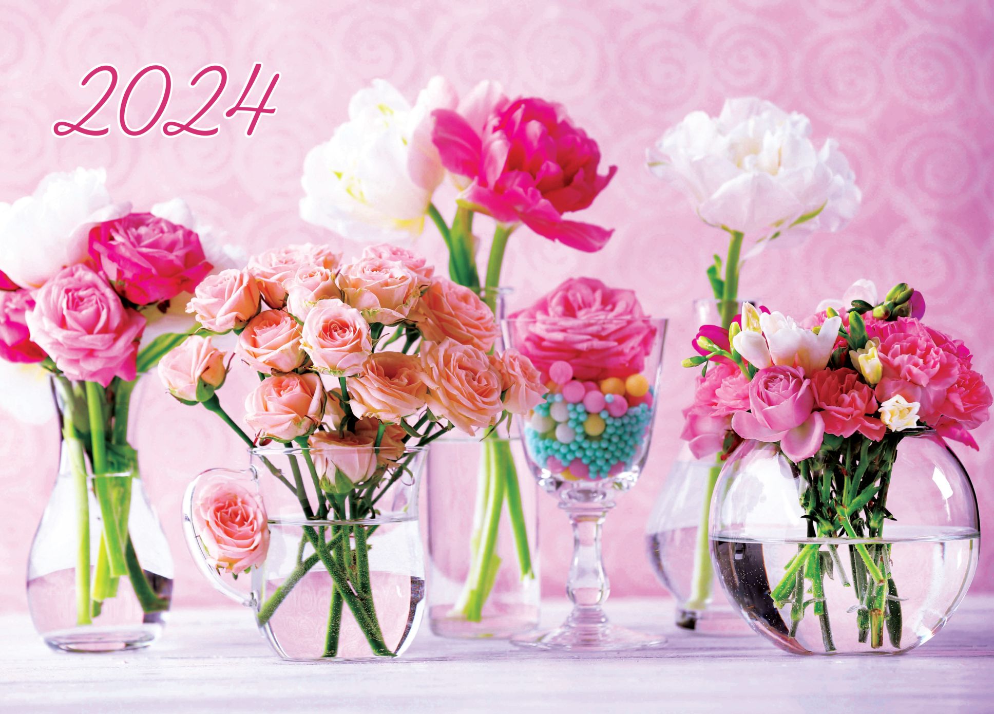 Календарь квартальный 2024 КВК-6 Розы в вазах