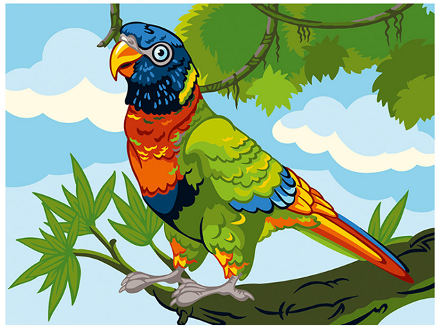 Творч Картина по номерам 30*40 Попугай