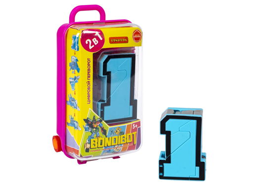 Трансформер 2в1 BONDIBOT PB цифра"1" розовый пластик