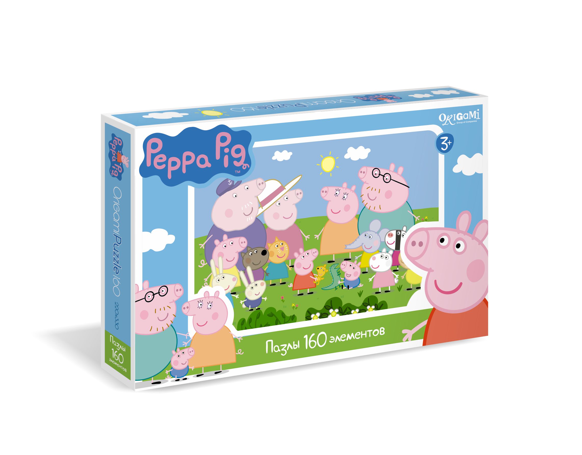 Пазл 160 Origami 01543 Peppa Pig. Встреча