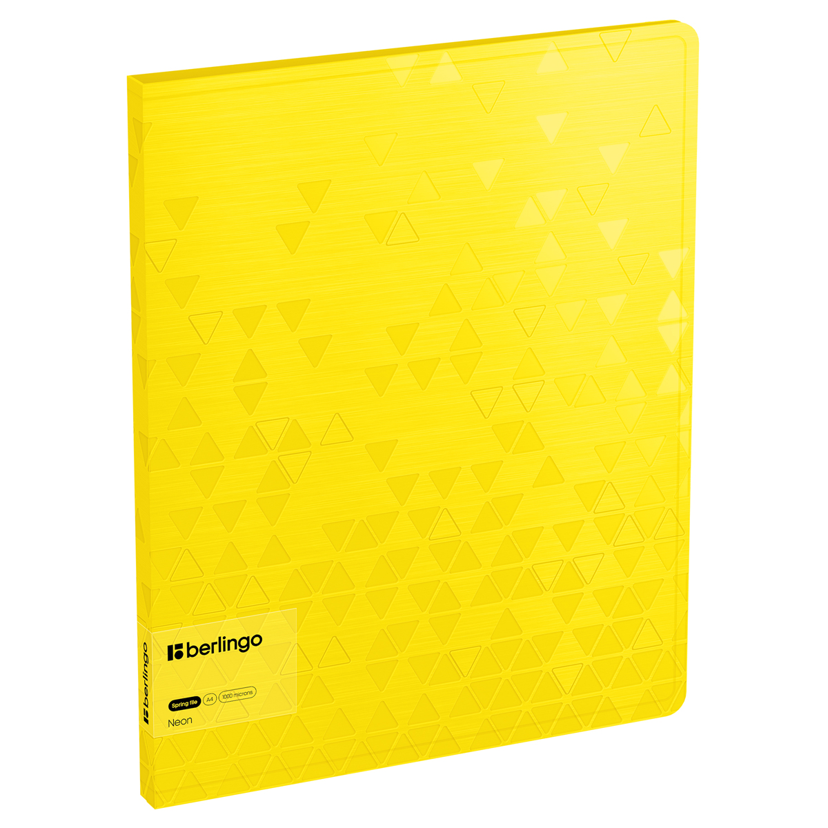 Папка-скоросшиватель Berlingo 17мм Neon 1000мк желтый рельефные треугольники внутр.карман