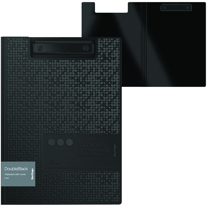 Папка-планшет А4 двойной Berlingo DoubleBlack 1300мк черная с рис
