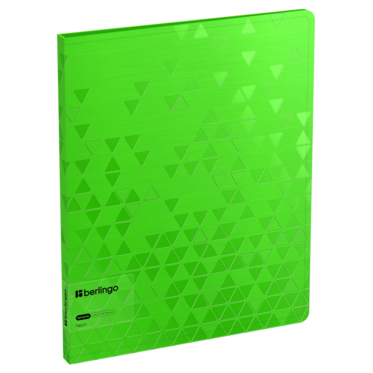 Папка-скоросшиватель Berlingo 17мм Neon 1000мк зеленая рельефные треугольнкии внутр.карман